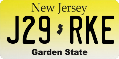 NJ license plate J29RKE