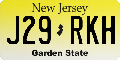 NJ license plate J29RKH