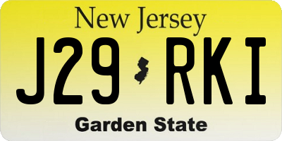 NJ license plate J29RKI
