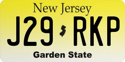 NJ license plate J29RKP