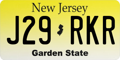 NJ license plate J29RKR