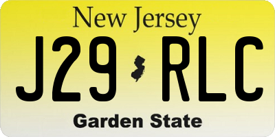 NJ license plate J29RLC