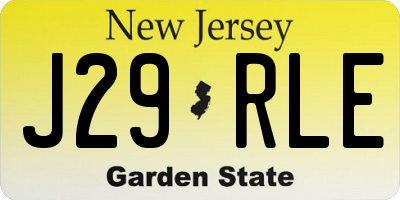 NJ license plate J29RLE