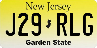 NJ license plate J29RLG