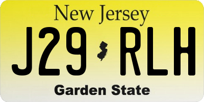 NJ license plate J29RLH