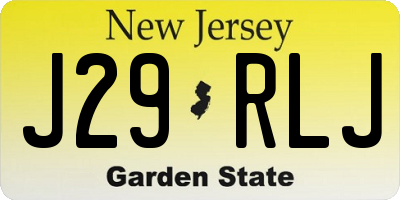 NJ license plate J29RLJ