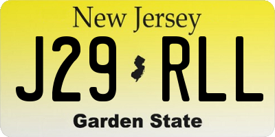 NJ license plate J29RLL