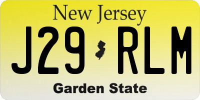 NJ license plate J29RLM