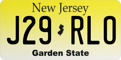 NJ license plate J29RLO