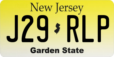 NJ license plate J29RLP