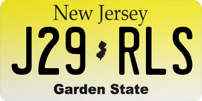 NJ license plate J29RLS
