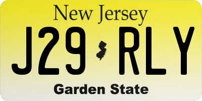 NJ license plate J29RLY