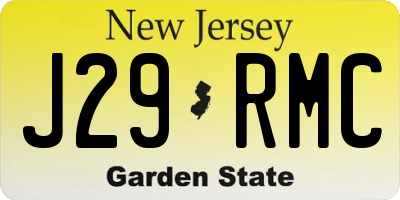 NJ license plate J29RMC