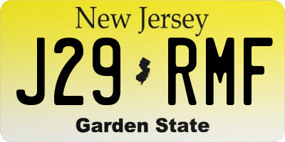 NJ license plate J29RMF