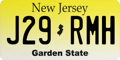 NJ license plate J29RMH