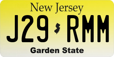 NJ license plate J29RMM