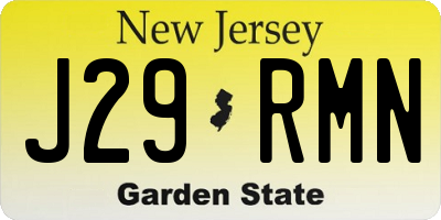 NJ license plate J29RMN