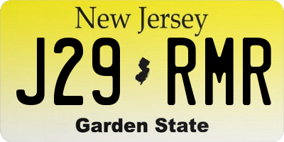 NJ license plate J29RMR