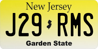 NJ license plate J29RMS