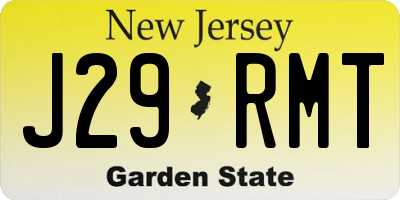 NJ license plate J29RMT