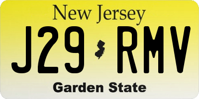 NJ license plate J29RMV