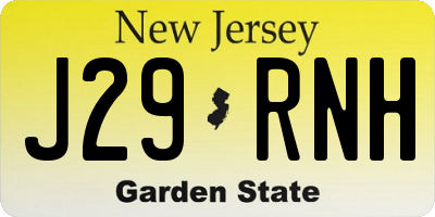 NJ license plate J29RNH
