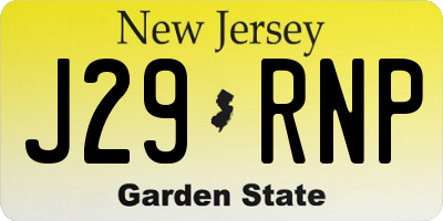 NJ license plate J29RNP