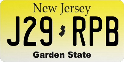 NJ license plate J29RPB