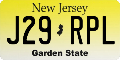 NJ license plate J29RPL