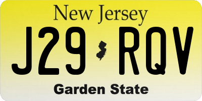 NJ license plate J29RQV