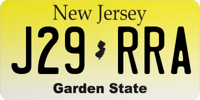 NJ license plate J29RRA