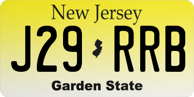 NJ license plate J29RRB