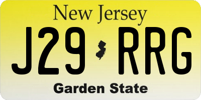 NJ license plate J29RRG
