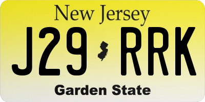 NJ license plate J29RRK
