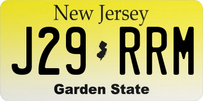 NJ license plate J29RRM