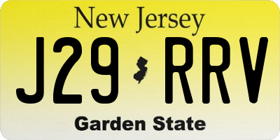 NJ license plate J29RRV