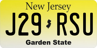 NJ license plate J29RSU