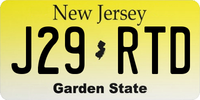 NJ license plate J29RTD