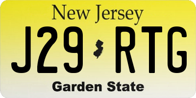 NJ license plate J29RTG
