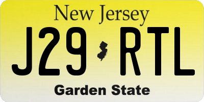 NJ license plate J29RTL