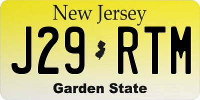 NJ license plate J29RTM