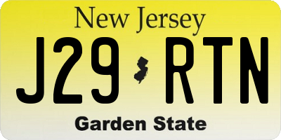 NJ license plate J29RTN