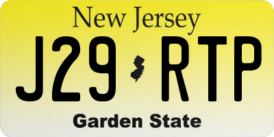 NJ license plate J29RTP