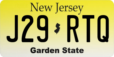 NJ license plate J29RTQ