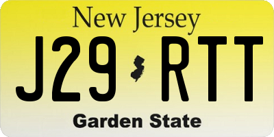 NJ license plate J29RTT