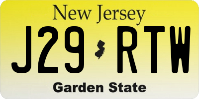 NJ license plate J29RTW