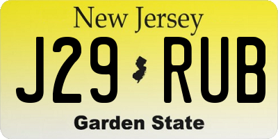 NJ license plate J29RUB