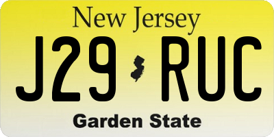 NJ license plate J29RUC