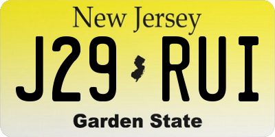 NJ license plate J29RUI
