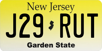 NJ license plate J29RUT